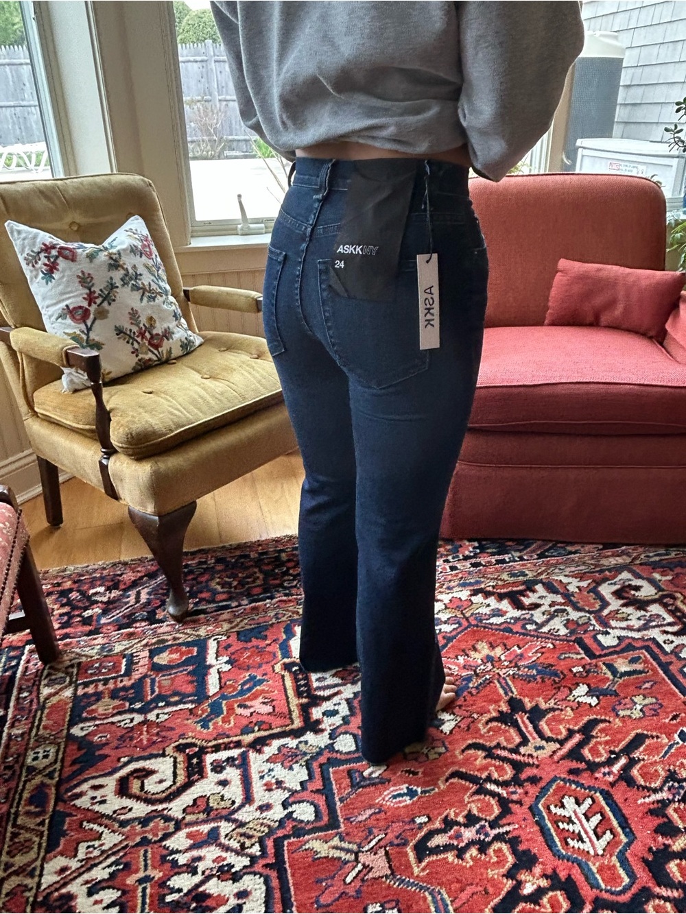 ASKK NY Women's Dark Denim Flare Jeans